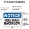 Signmission Fire Main Backflow OSHA Notice Sign, Vinyl Decal, 10in W x 7in L, 2PK OS-2PACK-NS-D-710-L-12618 - alternate 6